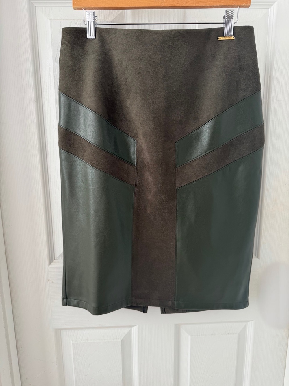 Marc New York Olive Faux Leather & Suede‑Full Control Waistband